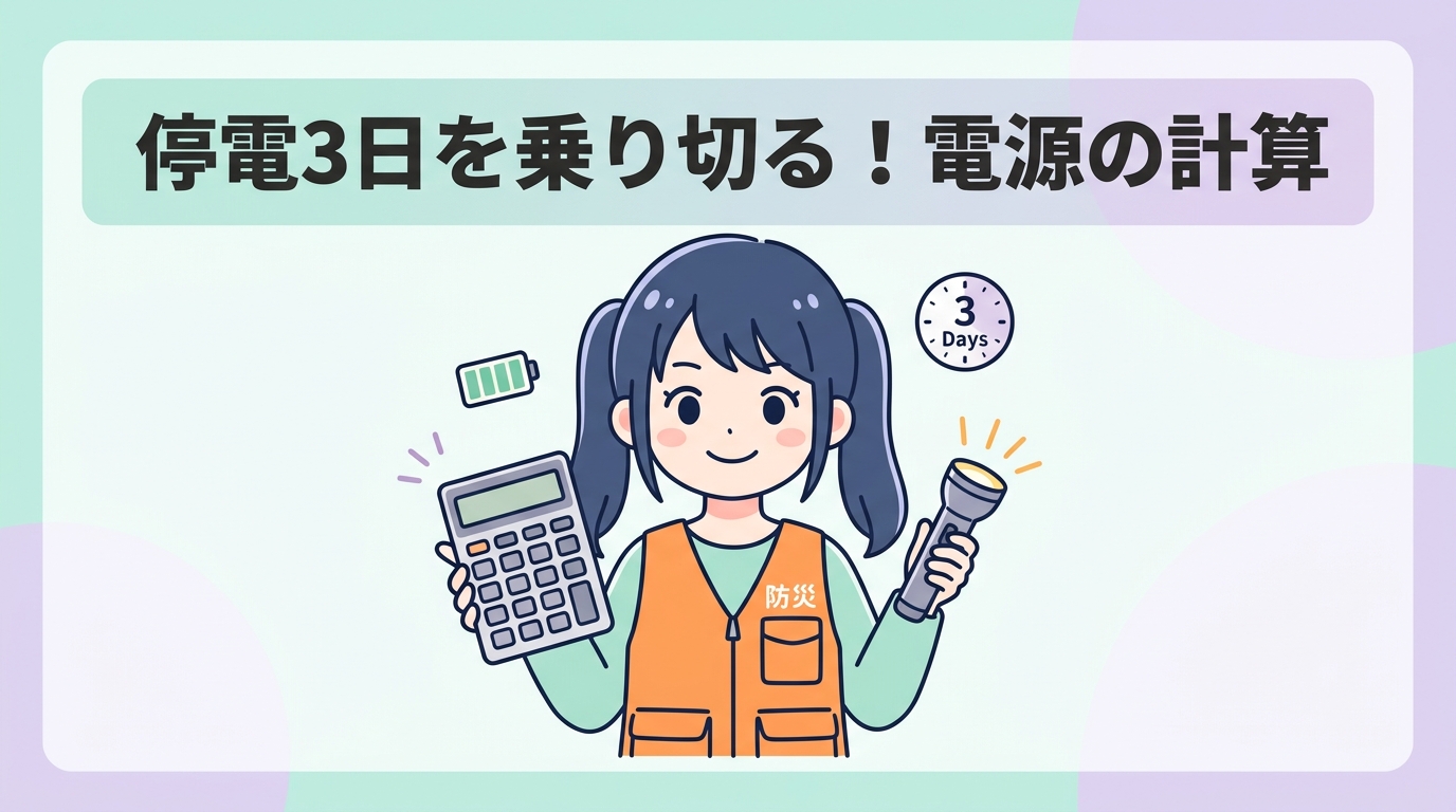 3日間の停電を乗り切る！電源容量の計算方法