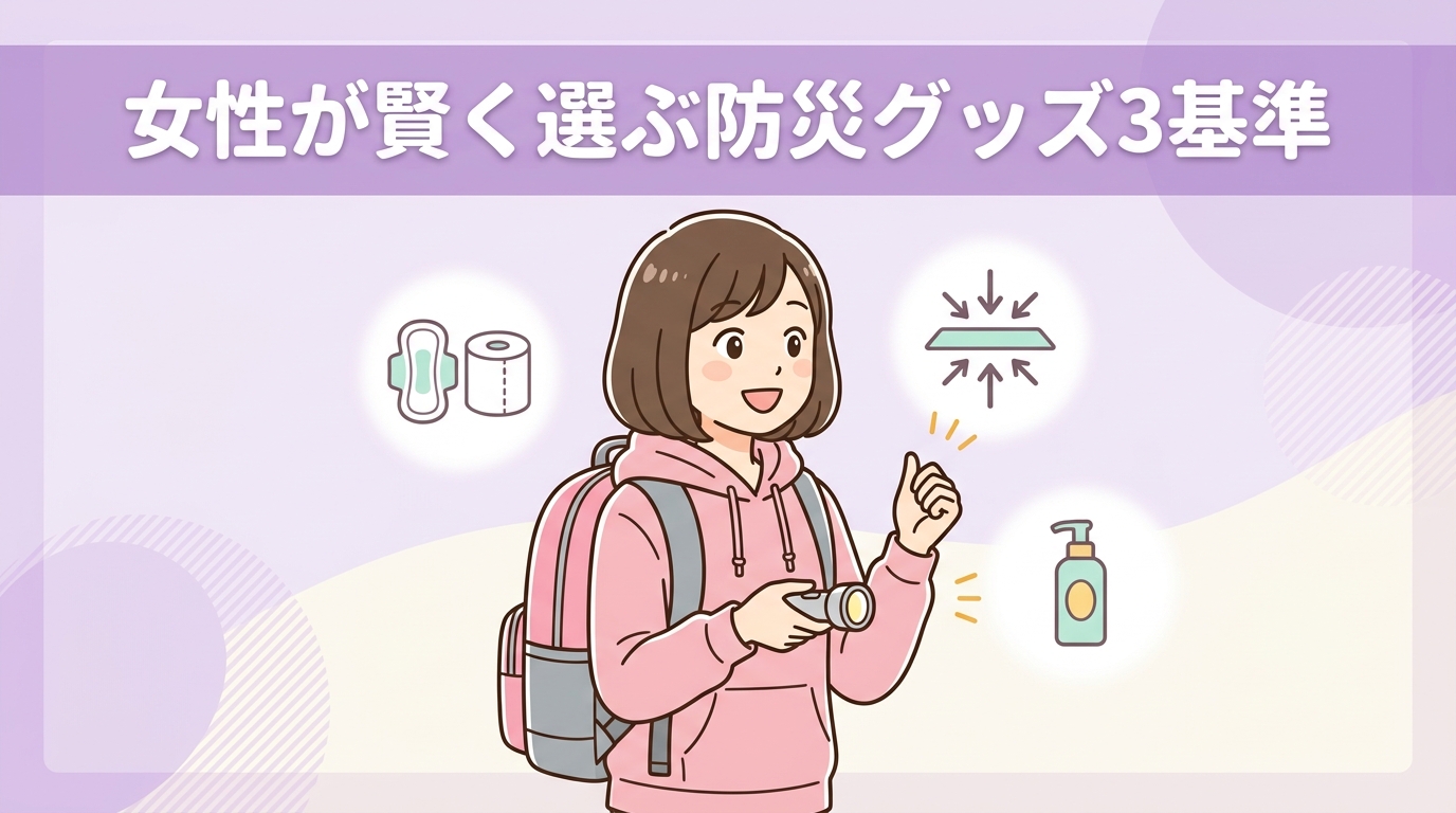 女性が防災グッズを賢く選ぶ3つの基準