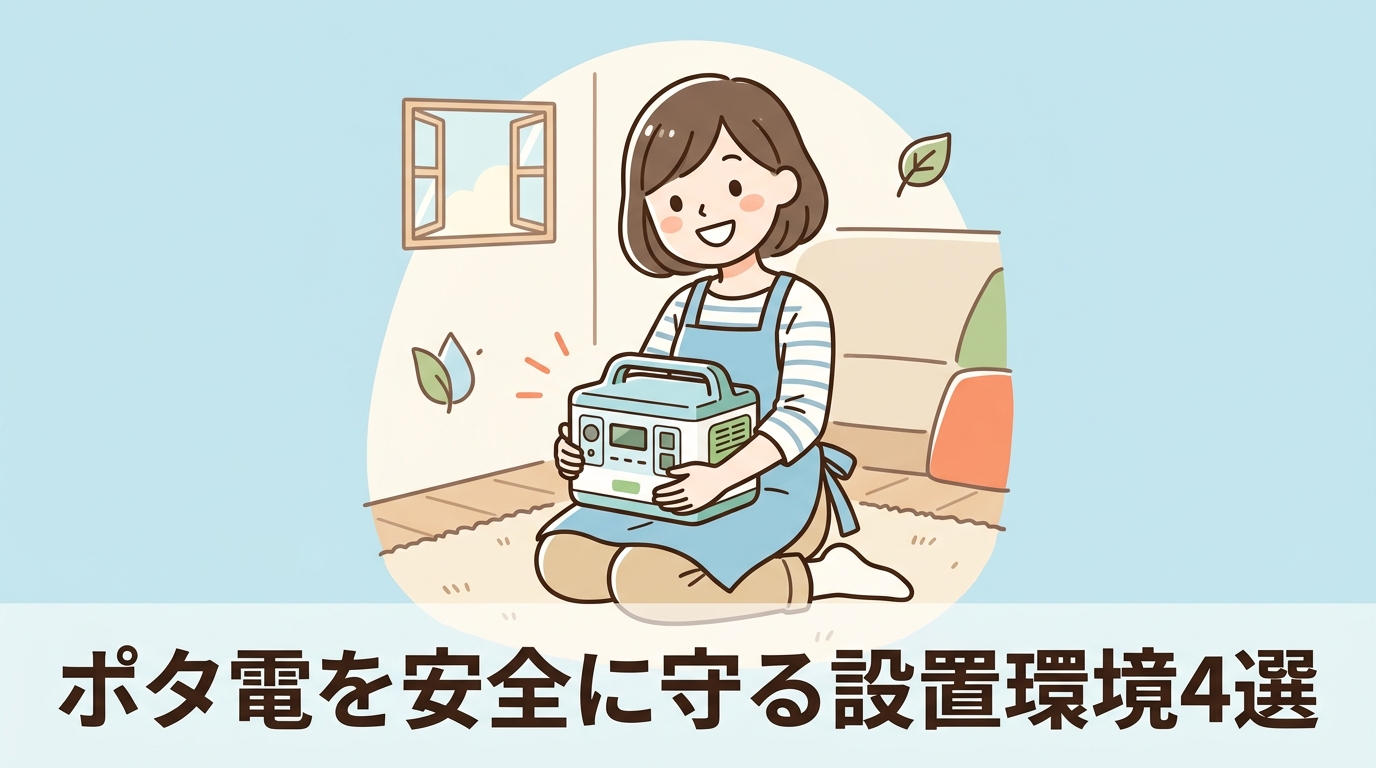 安全に保管するためのポータブル電源の設置環境4つ