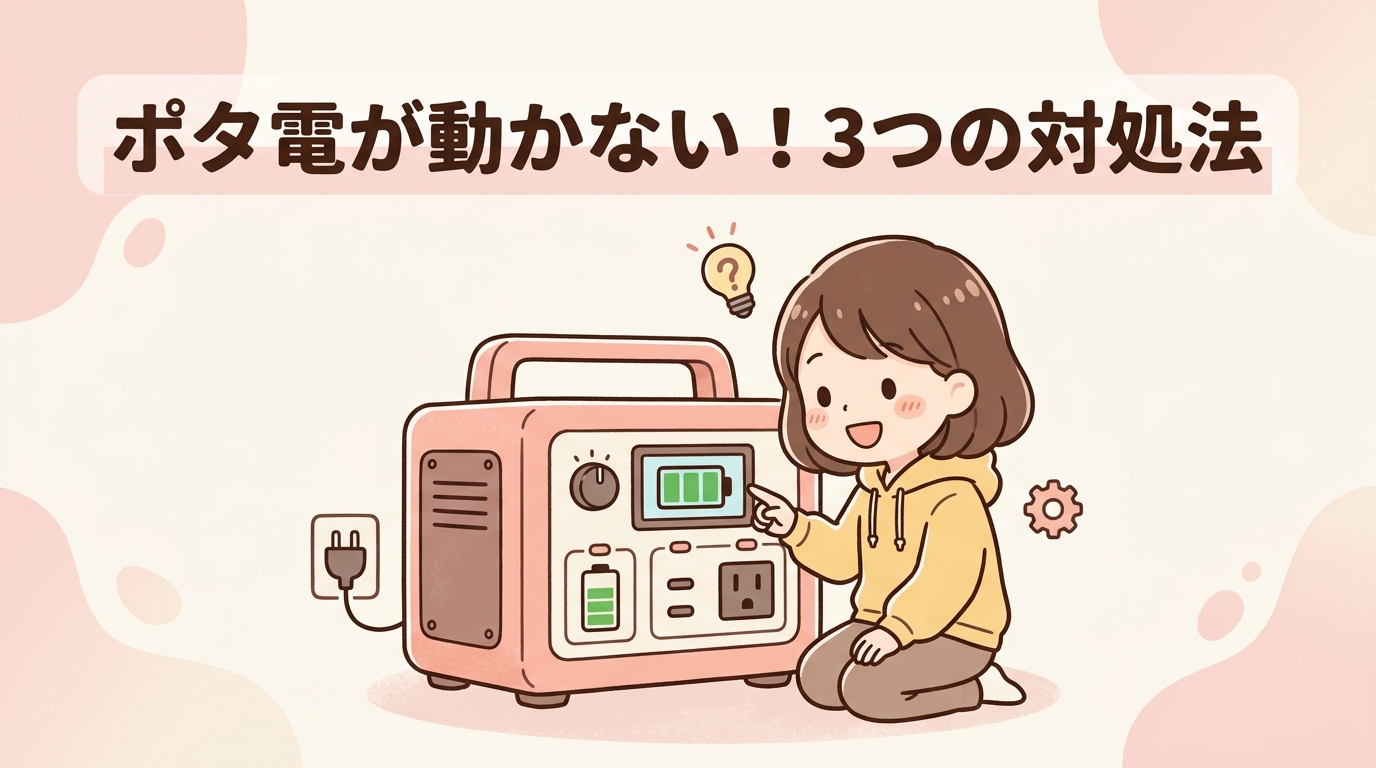 久しぶりの使用でポータブル電源が動かない時の対処法3つ