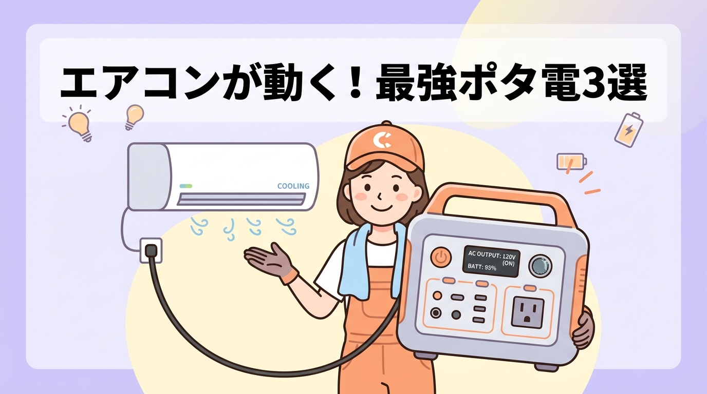 エアコン駆動に最適なポータブル電源3選