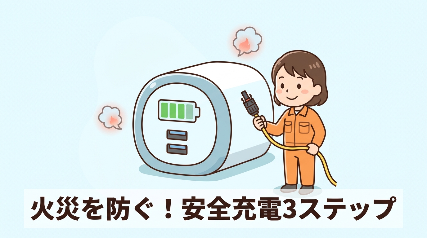 安全に充電するための3ステップ