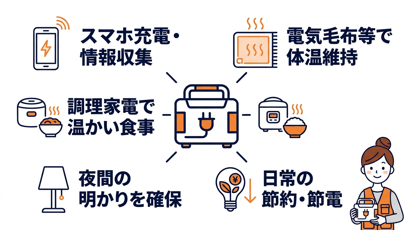 災害に備えてポータブル電源を導入するメリット5つ