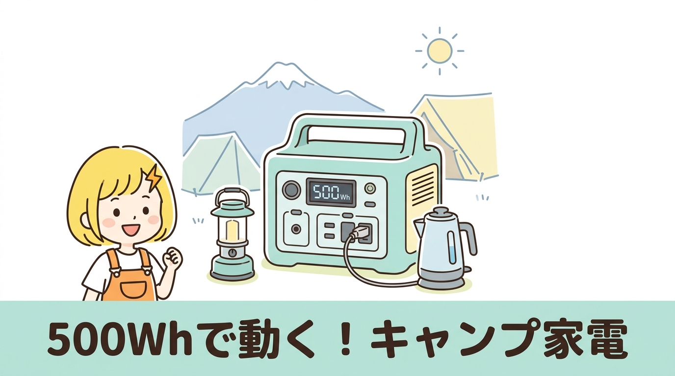 500Whで動かせる家電（キャンプ・レジャー）