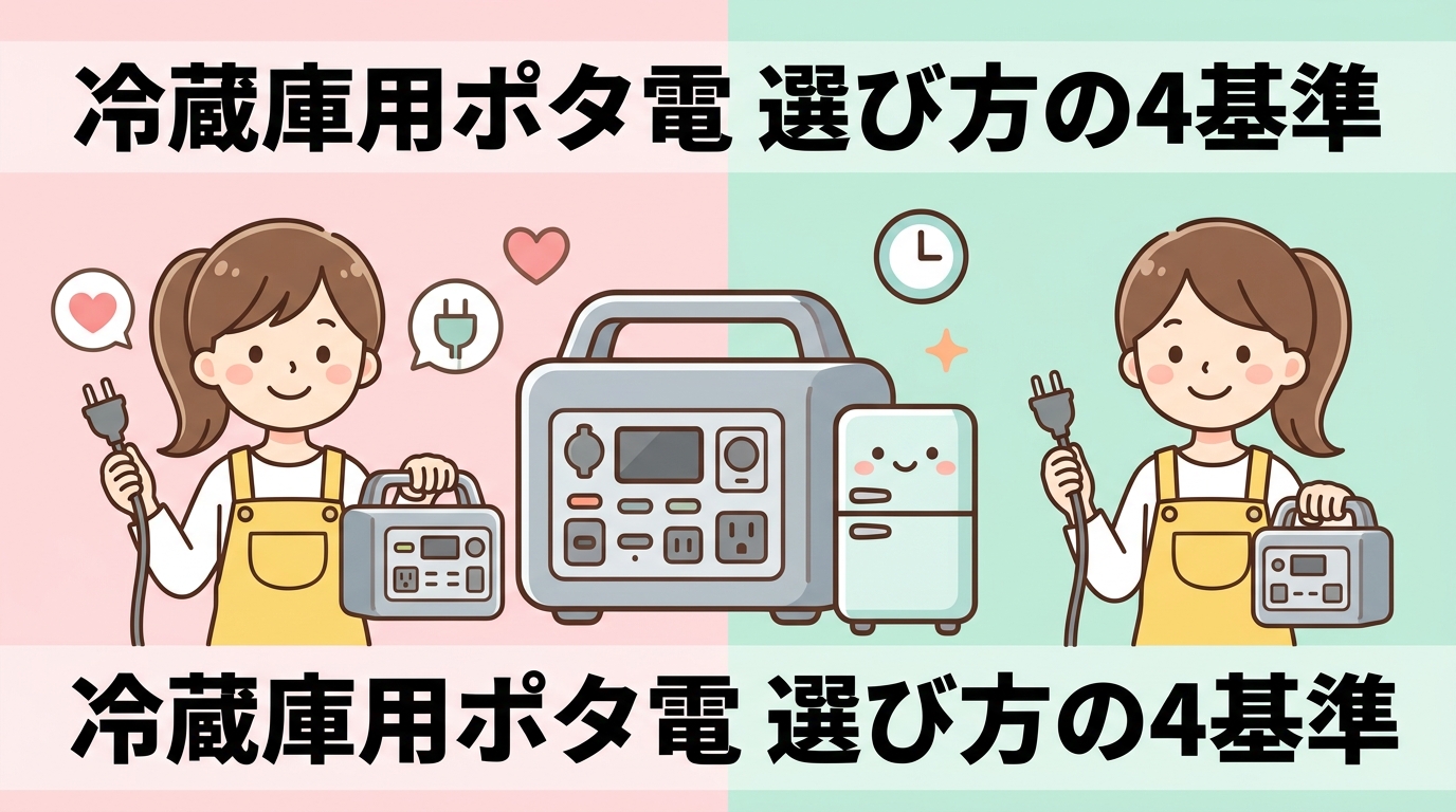 冷蔵庫用ポータブル電源を選ぶ4つの基準