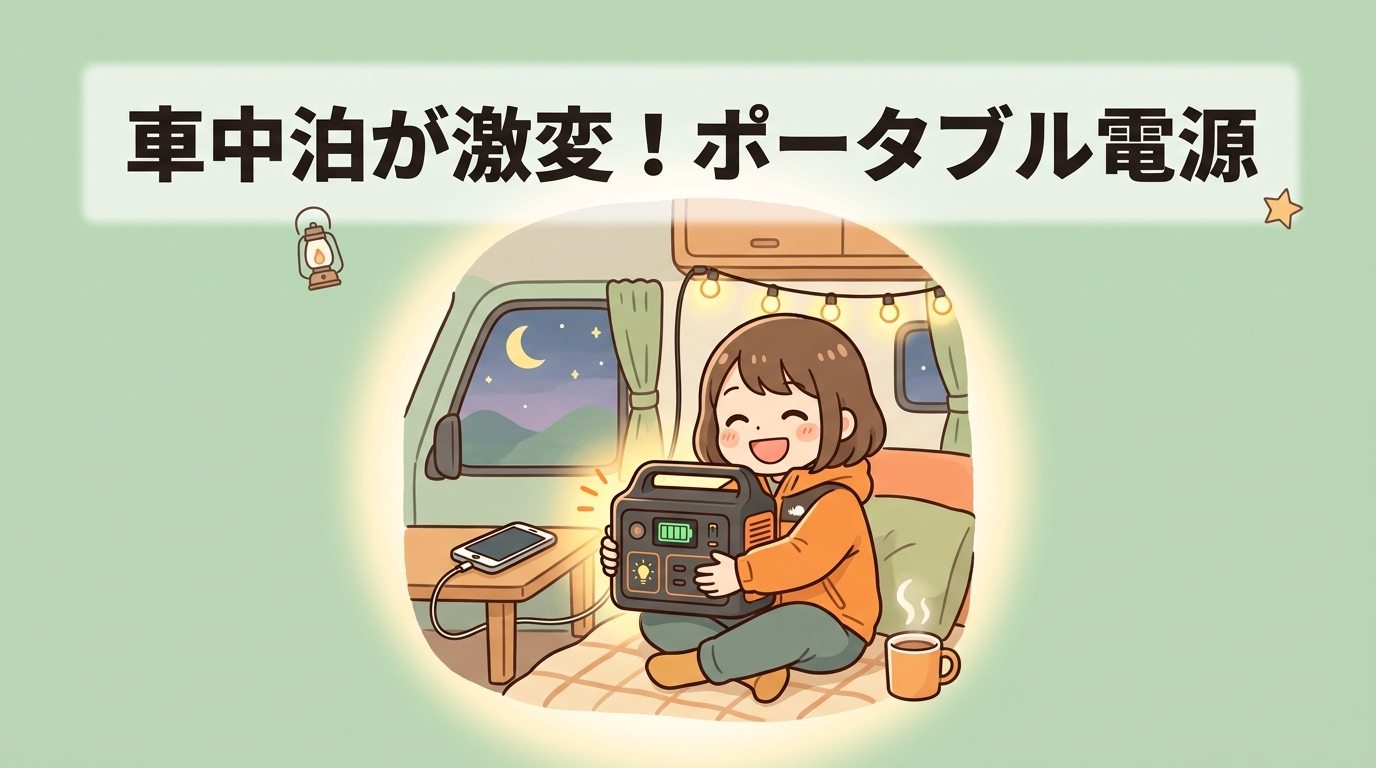 ポータブル電源を車中泊で使うメリット