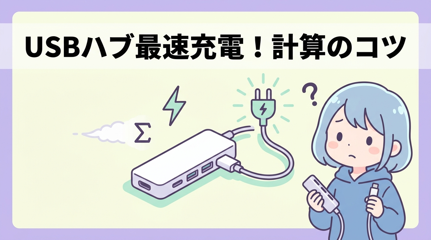 USBハブ経由でフルスピード充電する計算方法