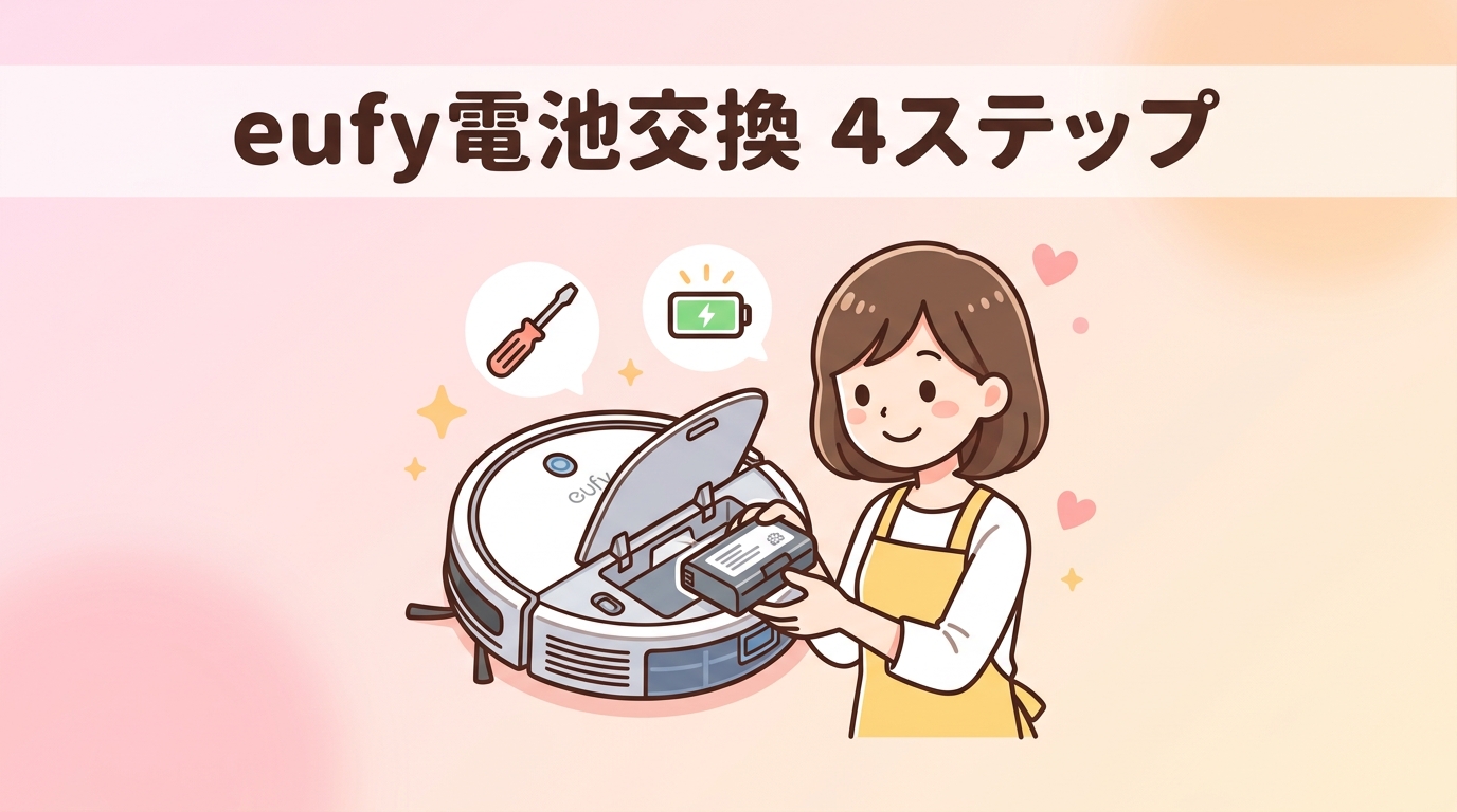 eufyのバッテリーを自分で交換する4ステップ