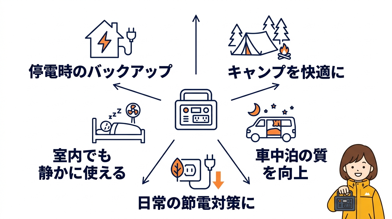 ポータブル電源を導入する5つのメリット
