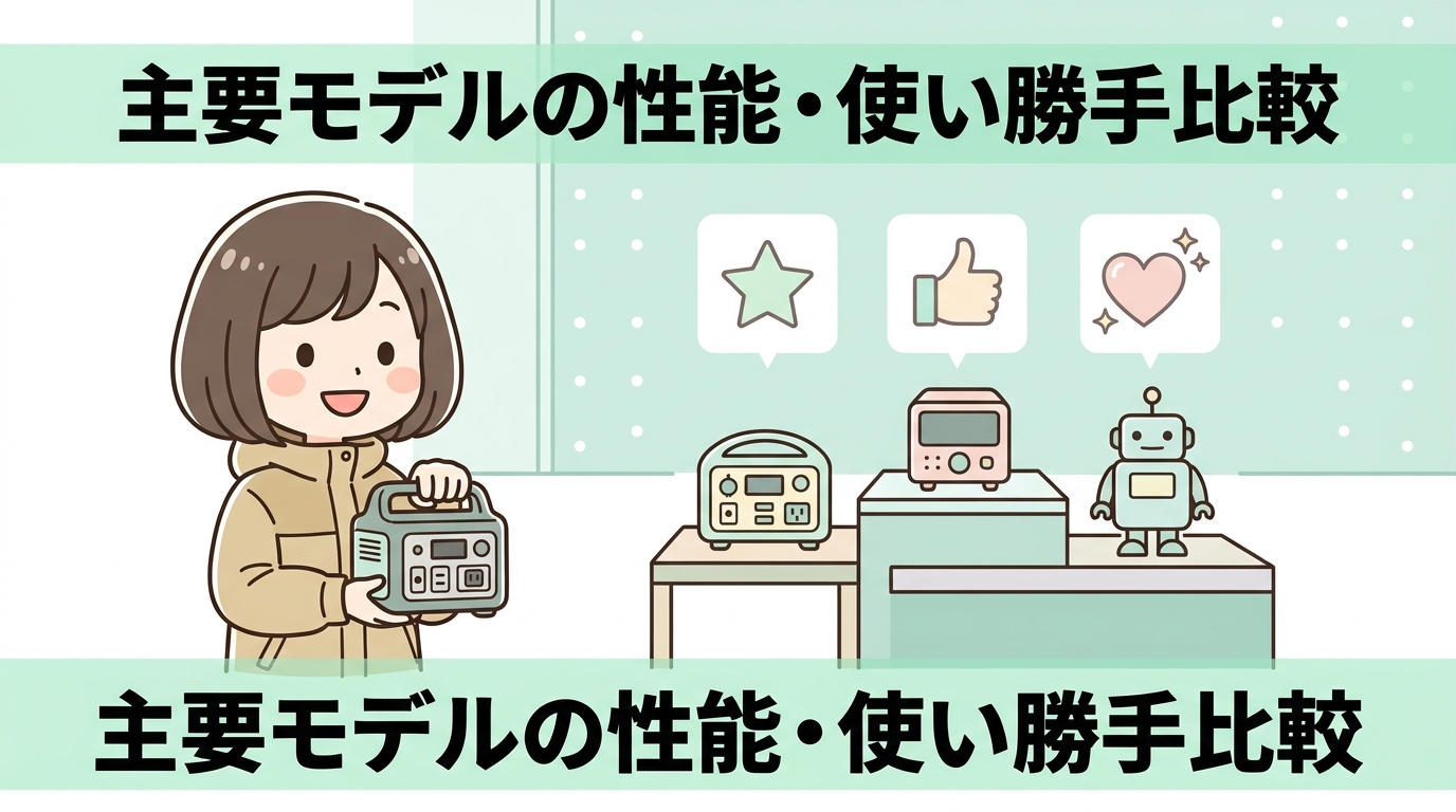 主要モデルの性能と使い勝手を比較