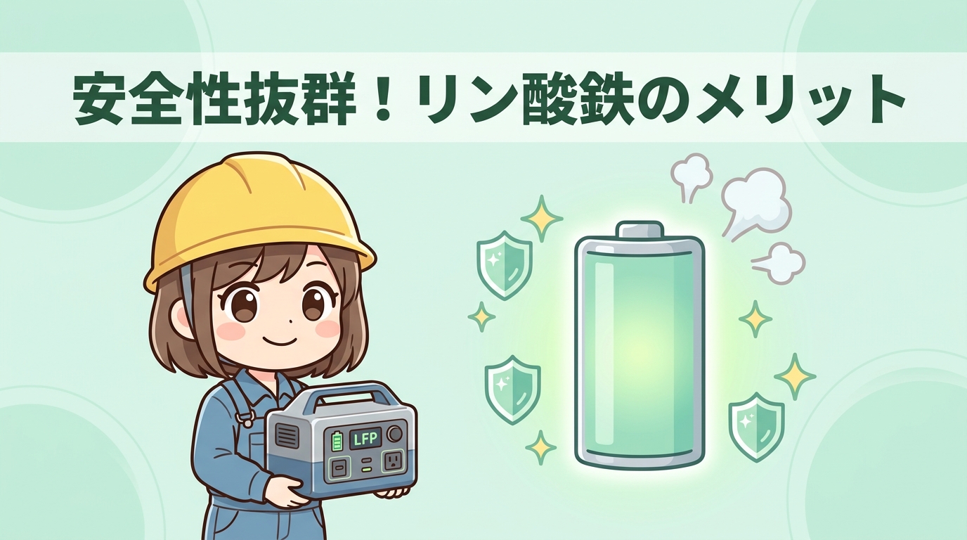 安全性の高いリン酸鉄リチウム電池のメリット
