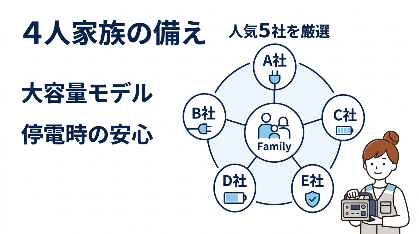 家族4人の防災に役立つおすすめポータブル電源5選