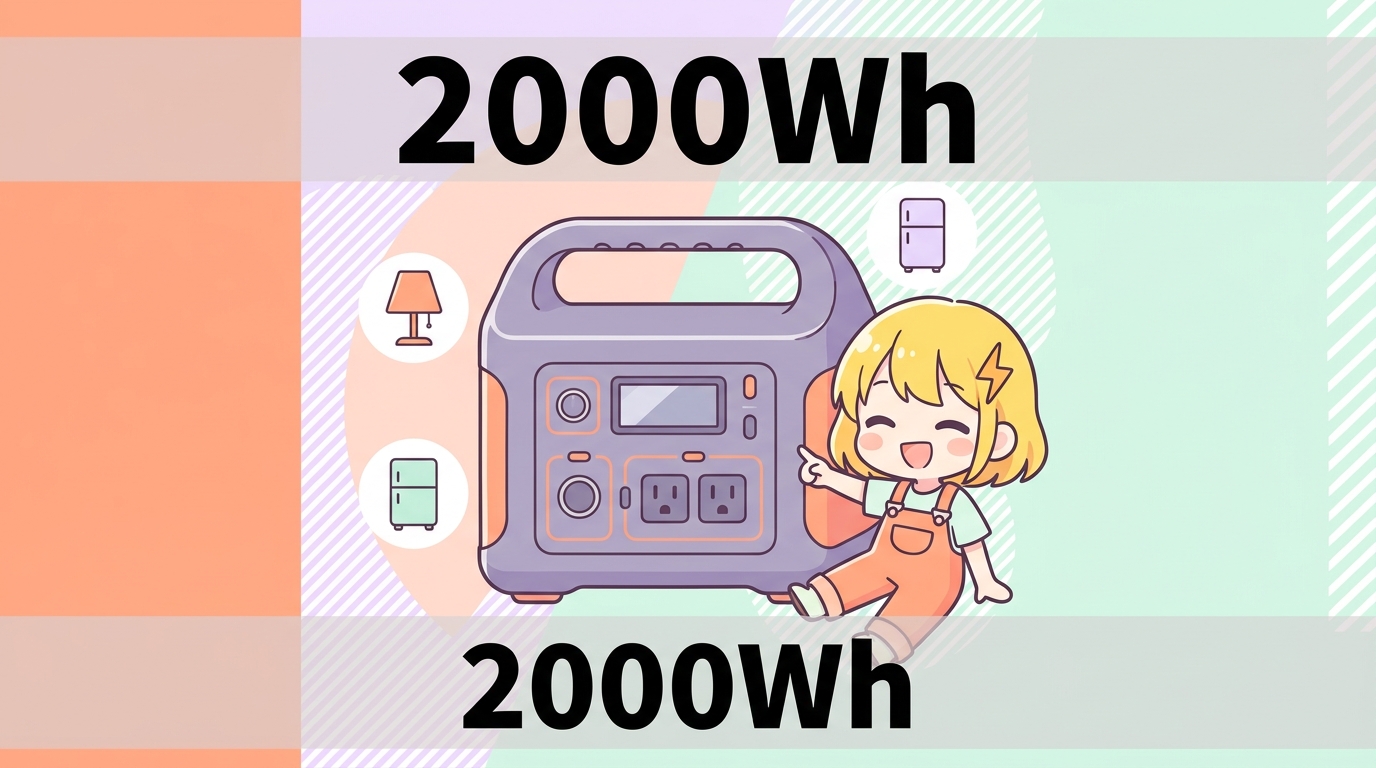2000Whで動かせる家電（停電・防災対策）
