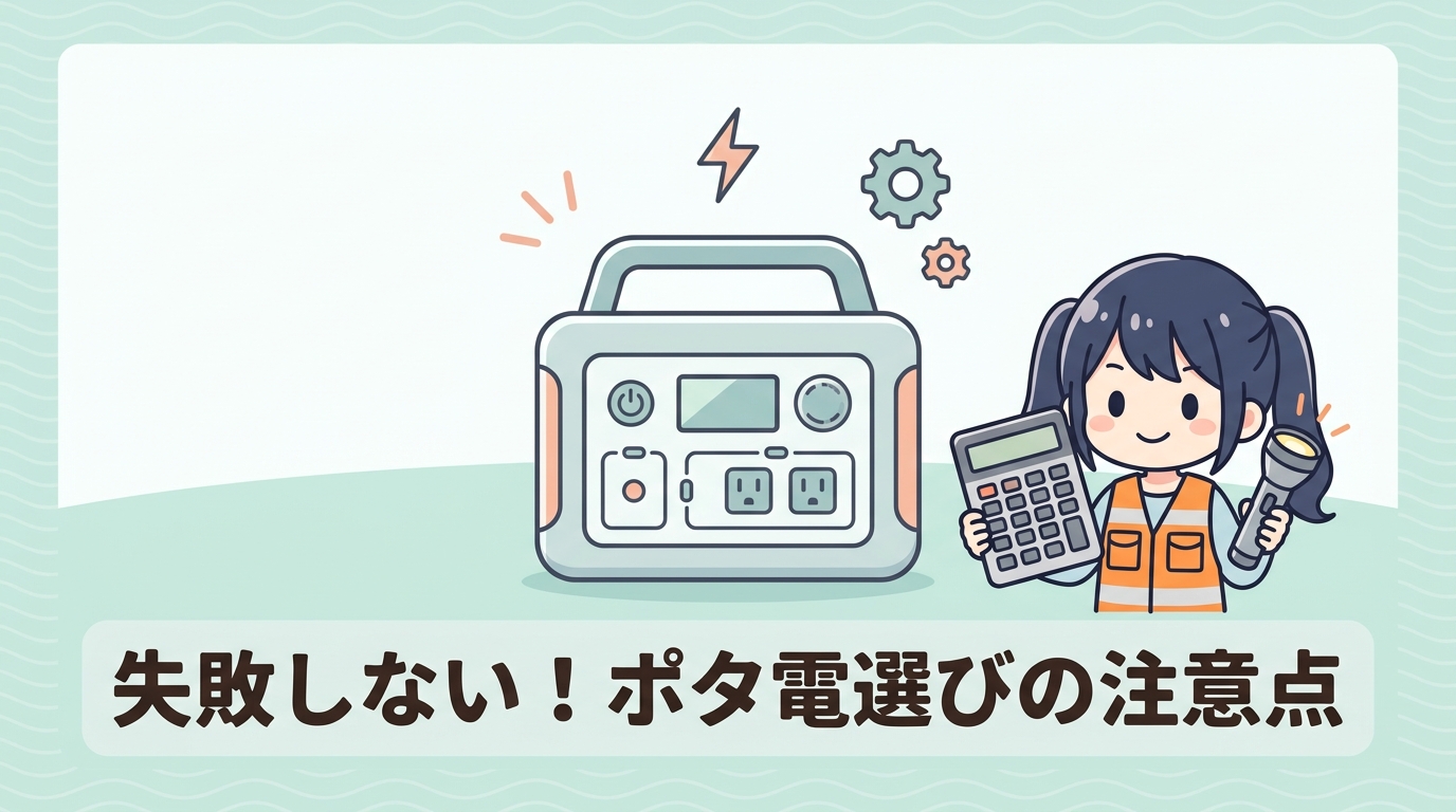 ポータブル電源を選ぶ際の注意点