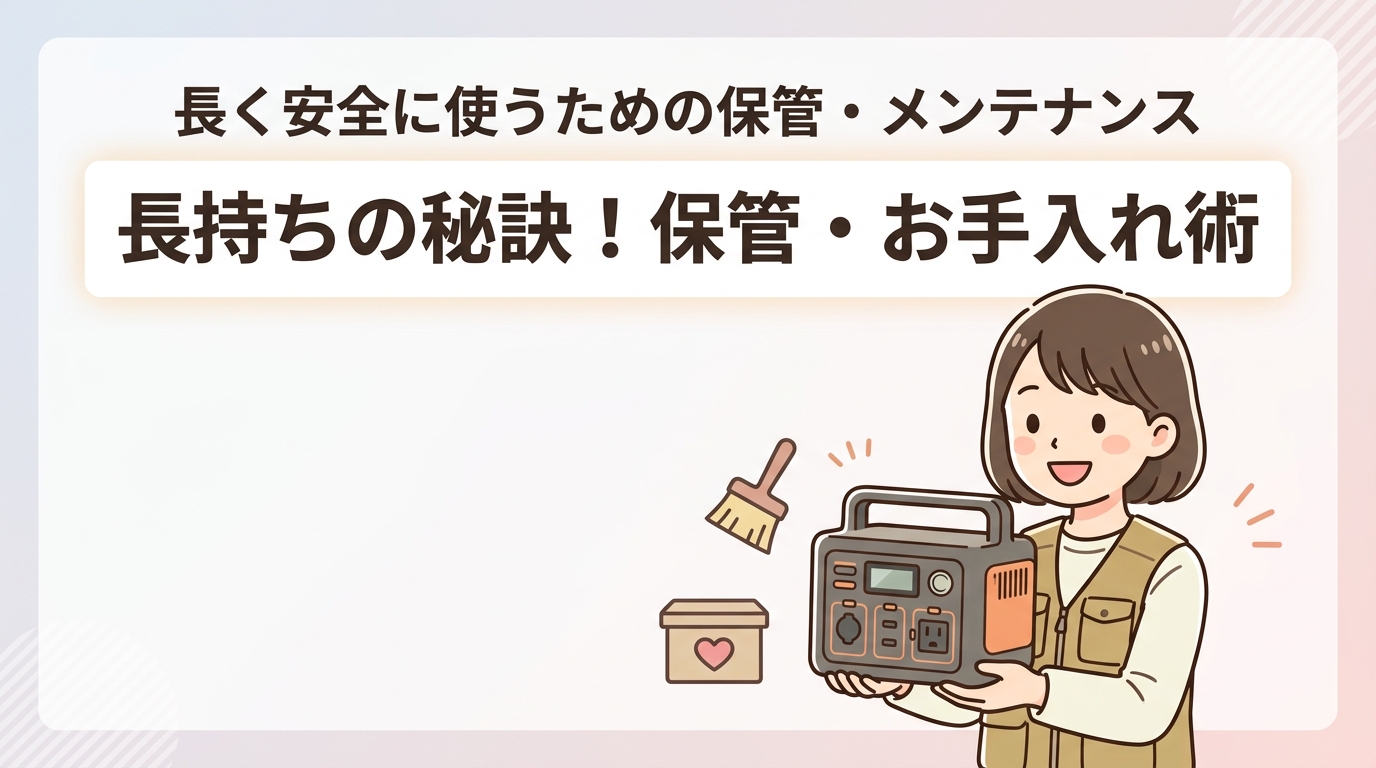 長く安全に使うための保管・メンテナンス