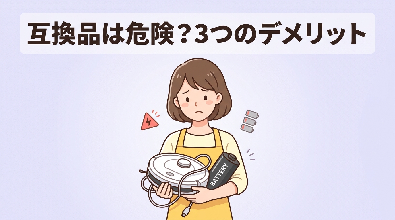 互換品バッテリーを使用するデメリット3つ