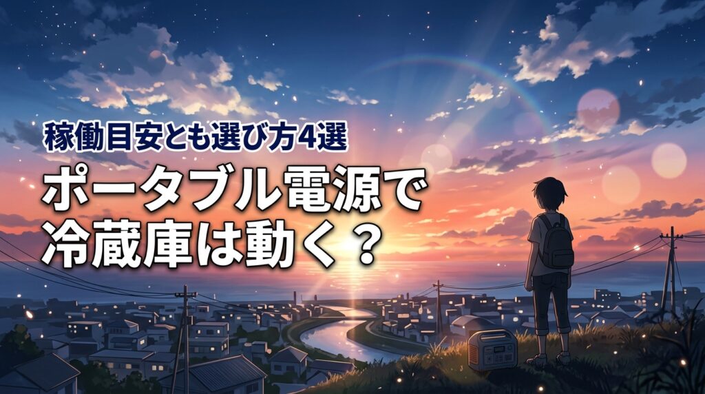 ポータブル電源で冷蔵庫は動く？稼働時間の目安と失敗しない選び方4箇条