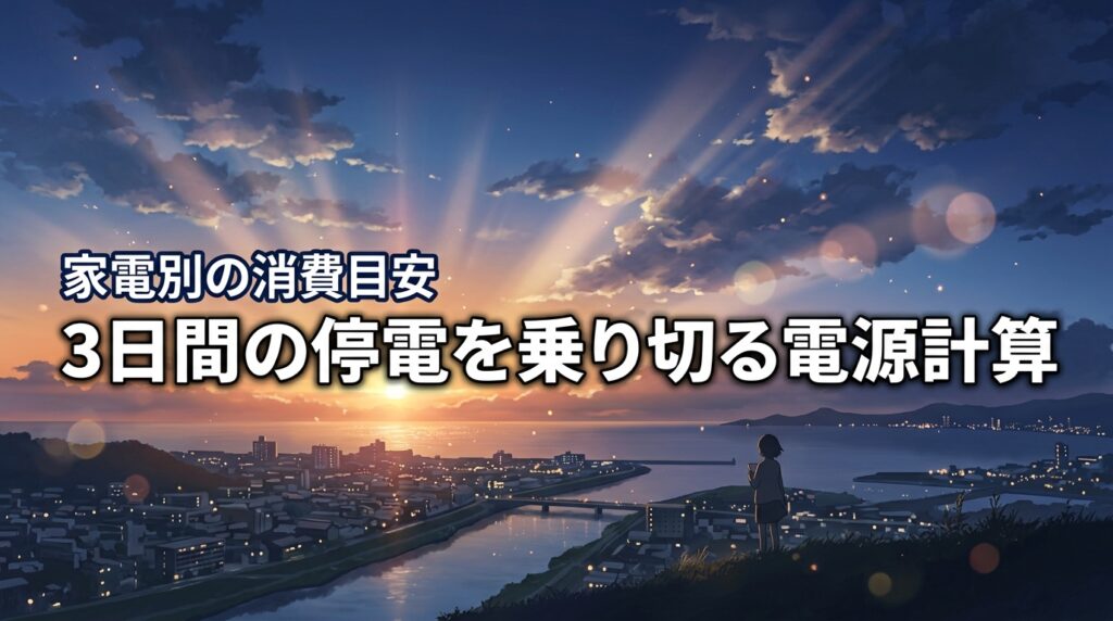 【必見】3日間の停電を乗り切る！電源容量の計算方法と家電別の消費目安