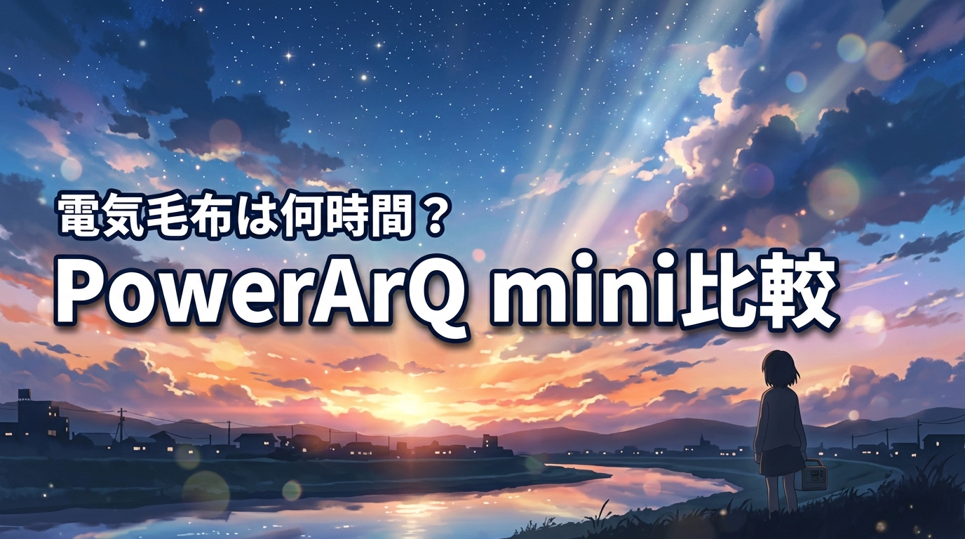 powerarq miniのレビュー｜冬の電気毛布は何時間使える？新型と比較