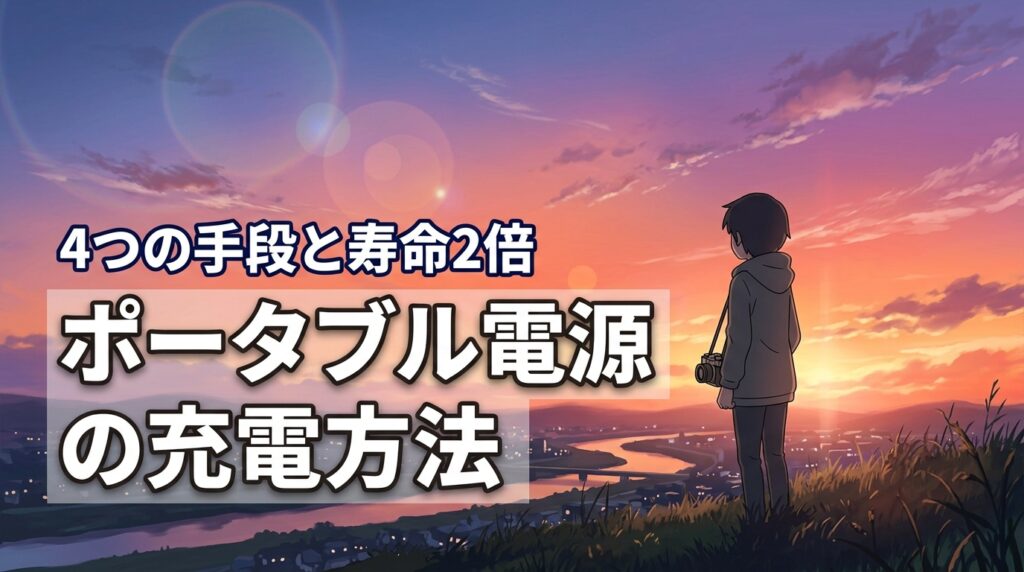 ポータブル電源の充電方法まとめ！4つの手段と寿命を2倍にするコツ