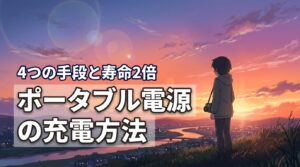 ポータブル電源の充電方法まとめ！4つの手段と寿命を2倍にするコツ