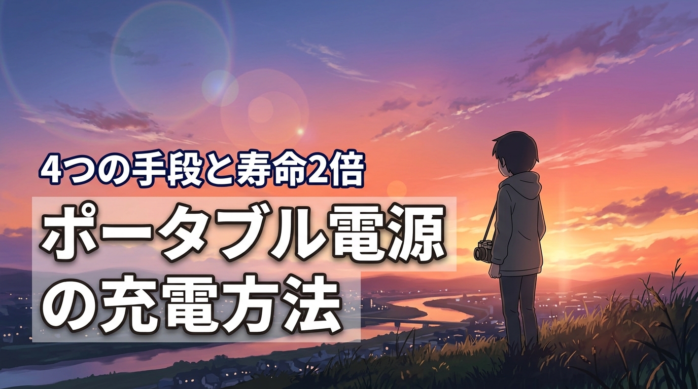 ポータブル電源の充電方法まとめ！4つの手段と寿命を2倍にするコツ