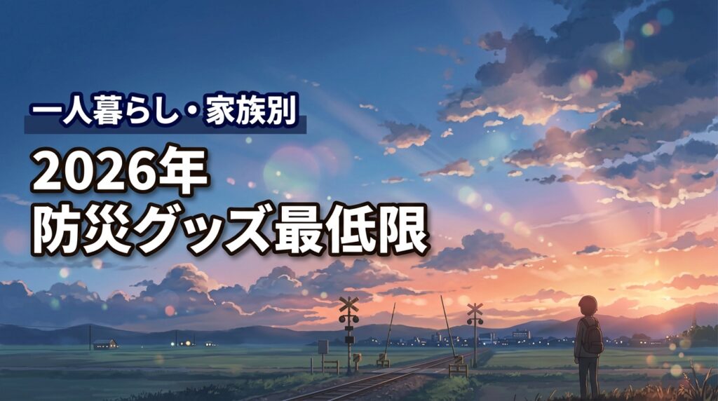 2026年はこれだけでOK！防災グッズ最低限リスト【一人暮らし・家族別】