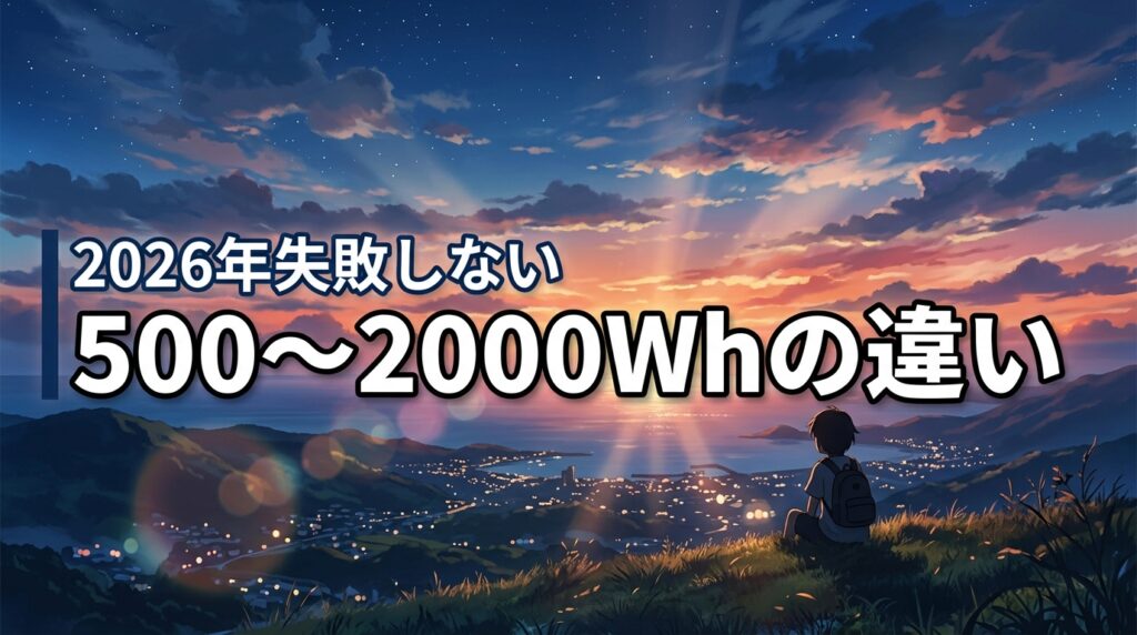 500Wh・1000Wh・2000Wh 何が違う？2026年に失敗しない選び方
