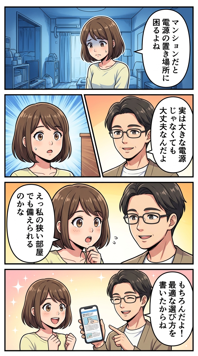 マンション・アパートでできる防災電源の備え