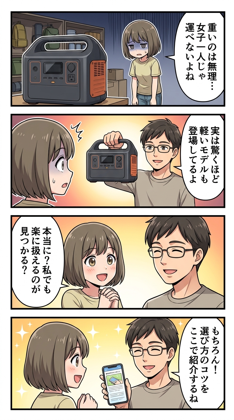 ポータブル電源 女性 持ち運び 重さ