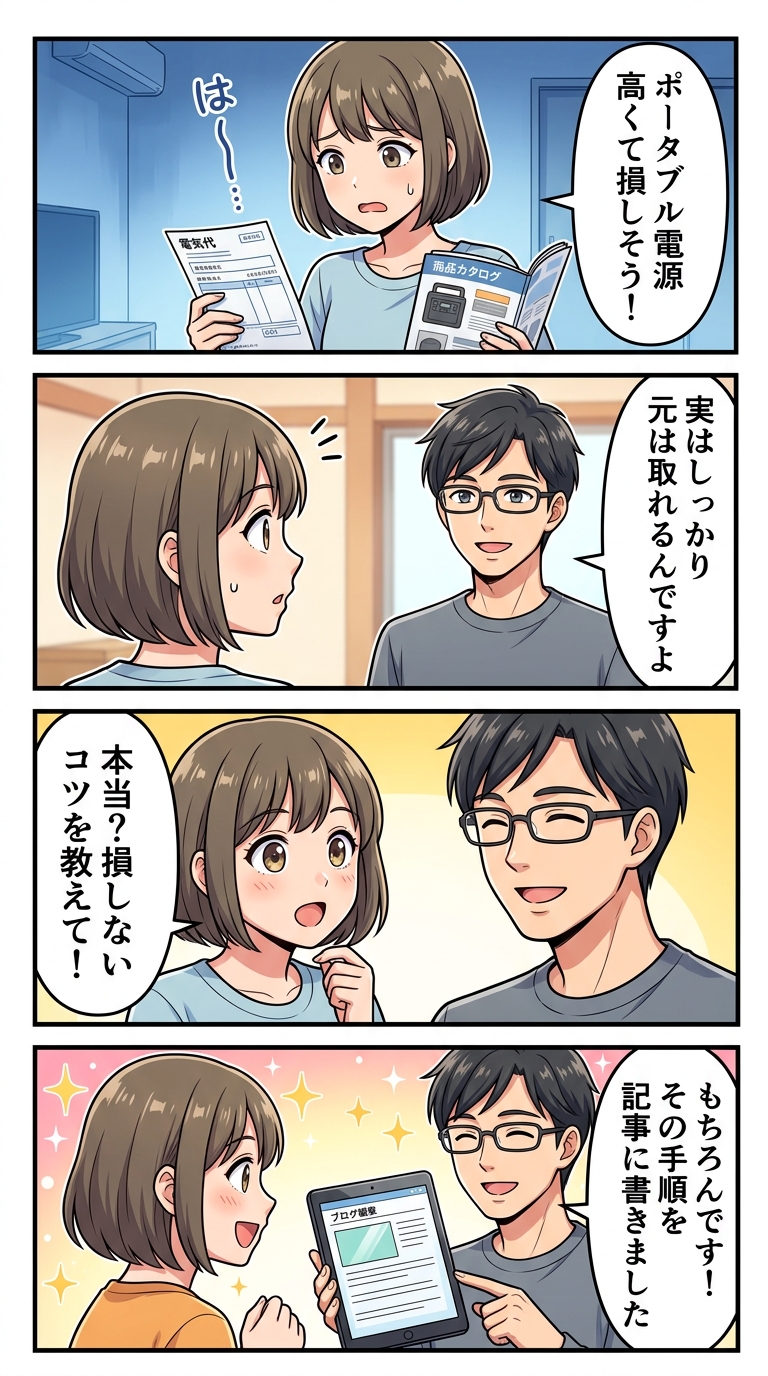 ポータブル電源 ソーラーパネル 元 取れる