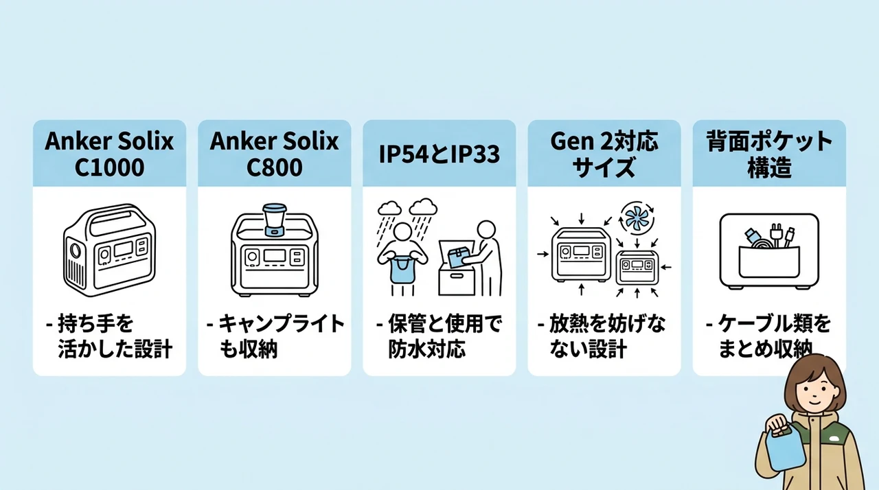 Anker Solix C1000 / C800 専用防塵 & 防水バッグの基本