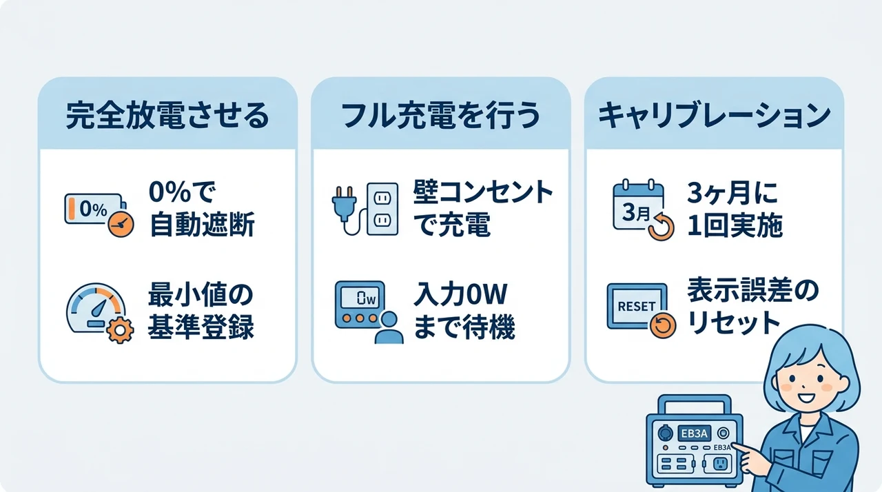 残量表示されないズレをリセットする手順