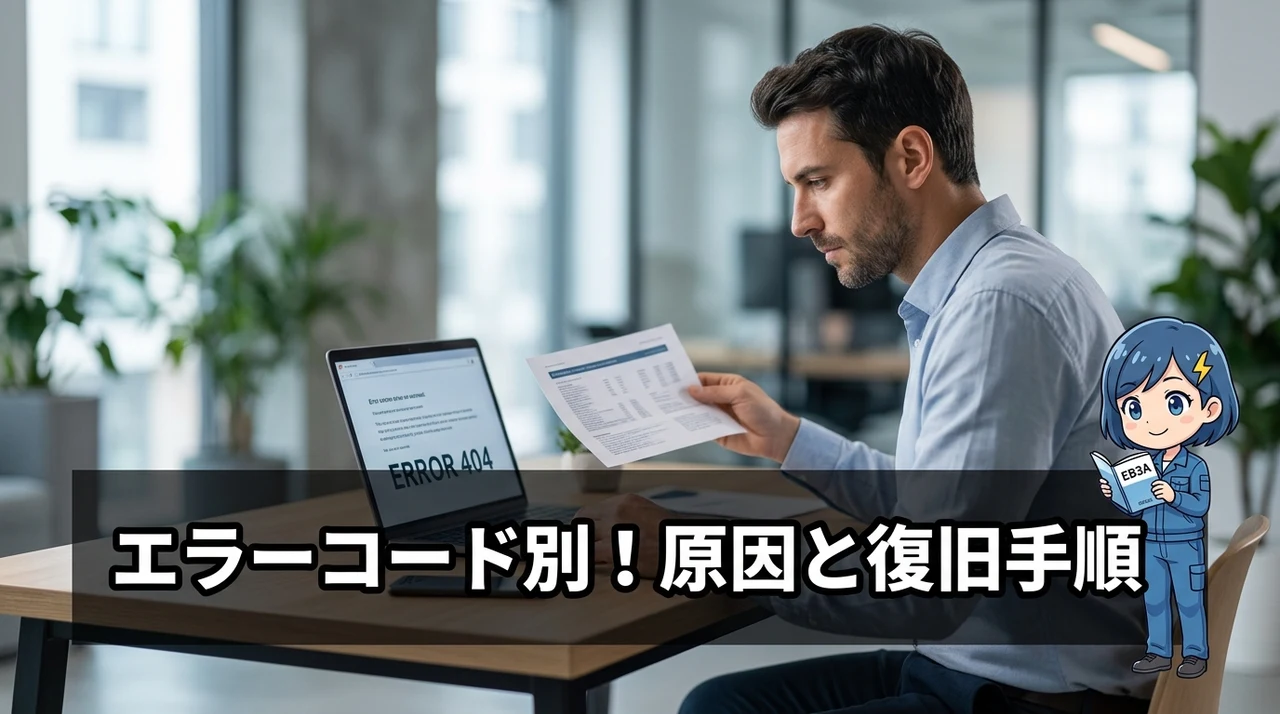 主要なエラーコード別の原因と復旧手順