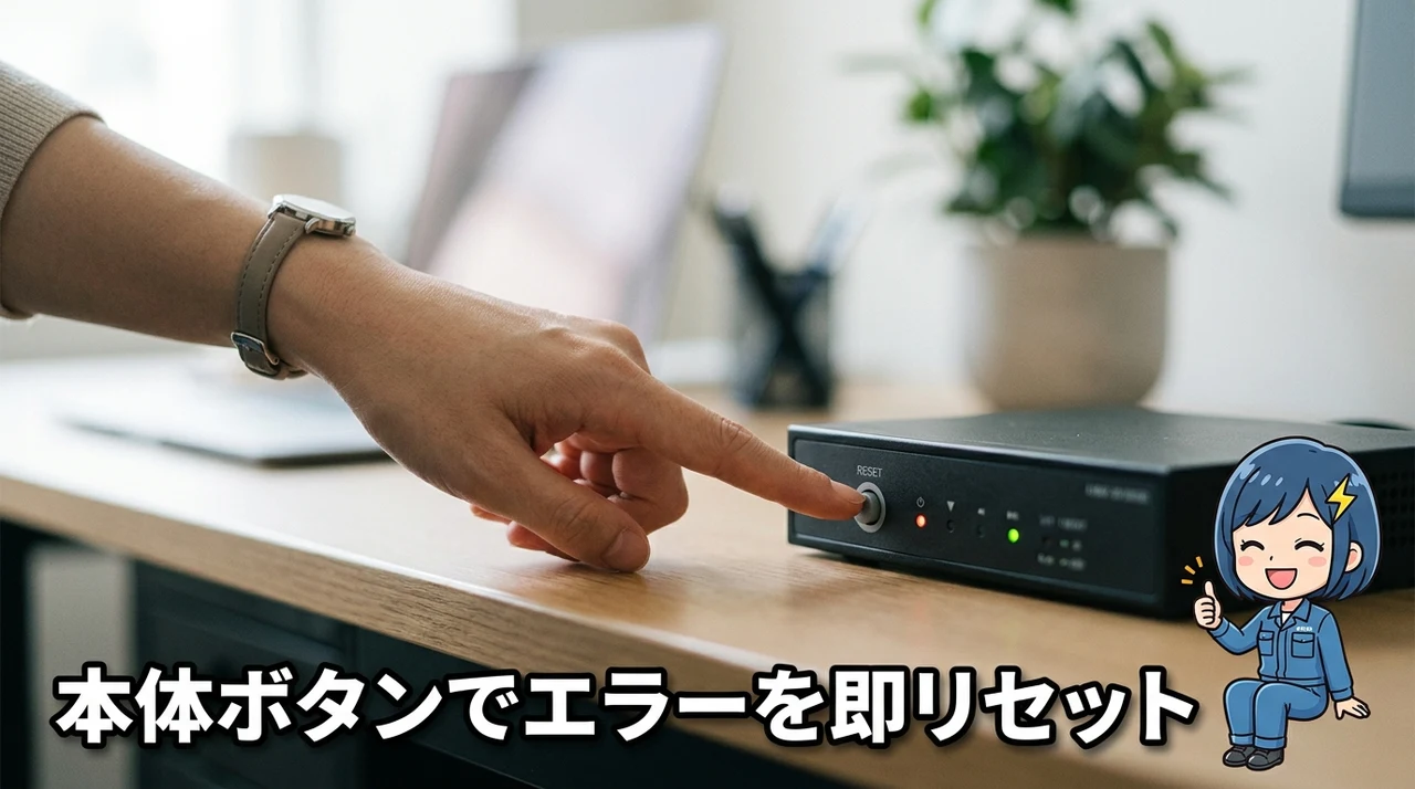 本体ボタン操作でのエラーリセット方法