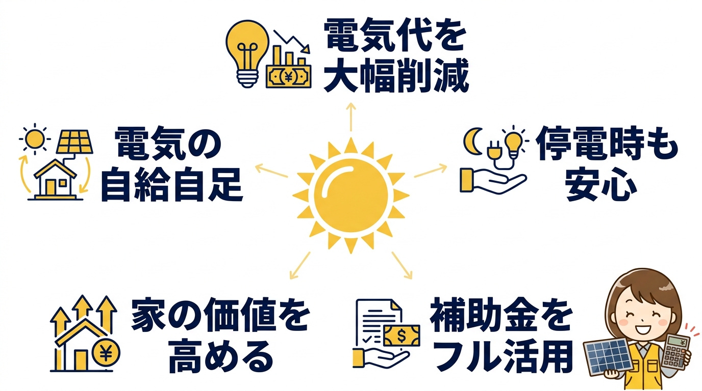 ソーラーパネル併用で元を取るメリット6つ