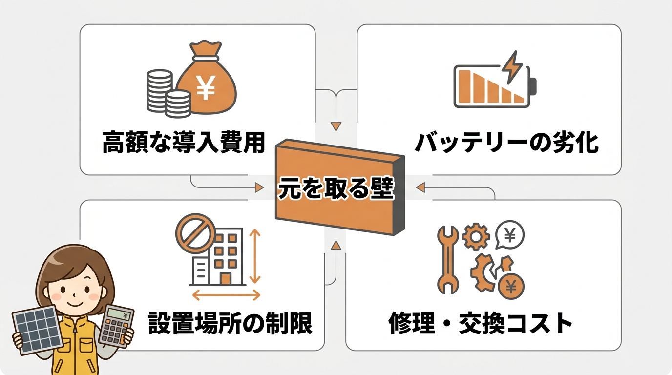 元を取るのが難しくなるデメリット4つ