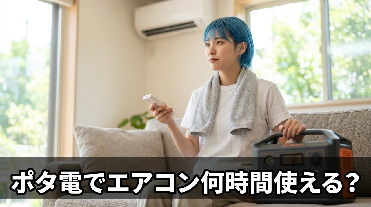 ポータブル電源でエアコンは何時間使える？目安と計算方法