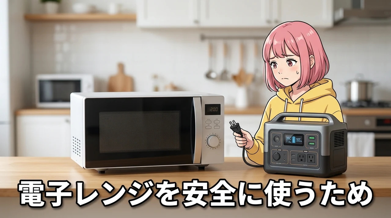 電子レンジを安全に使うためのポータブル電源選びの基準