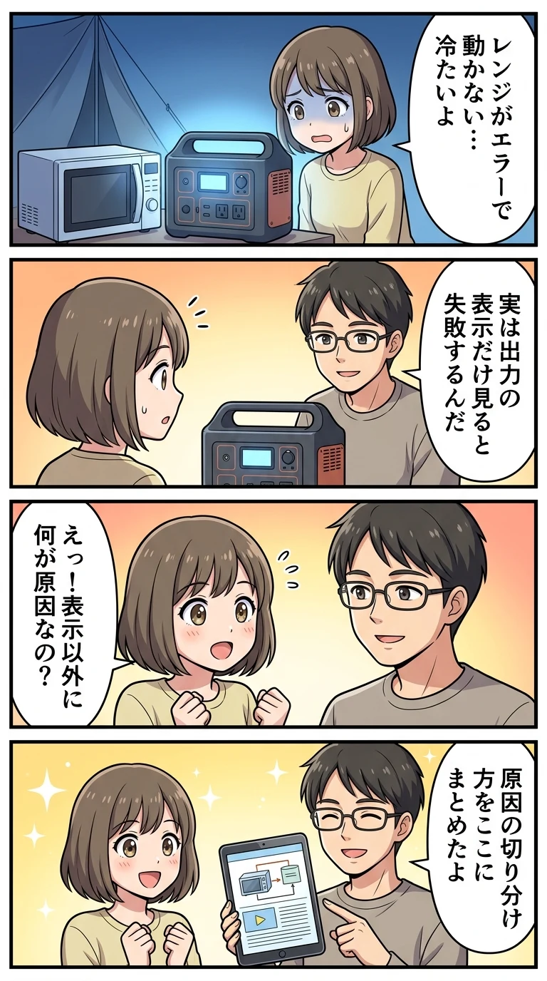 ポータブル電源 電子レンジ 動かない エラー