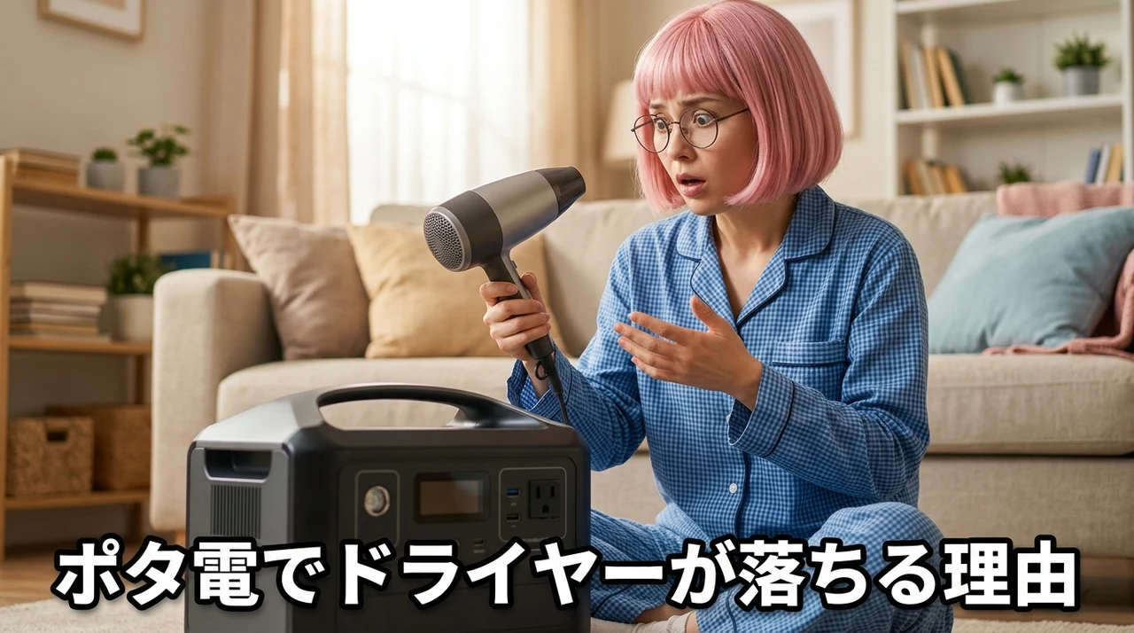 ポタ電でドライヤーが使えるはずなのに落ちる原因