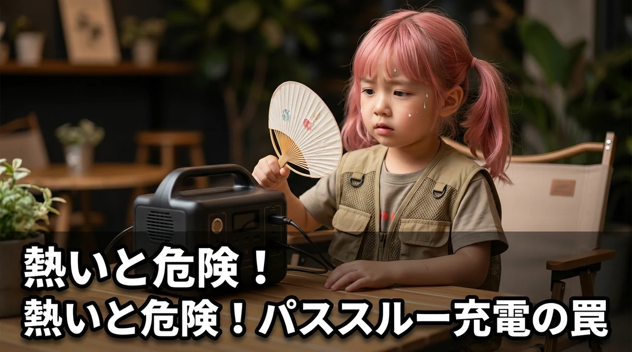 ポータブル電源のパススルー充電で熱くなる原因と故障リスク