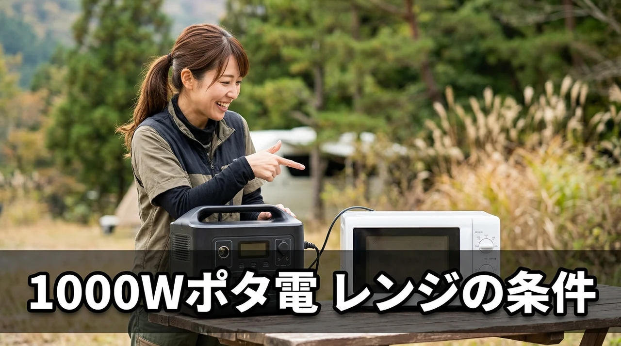 ポータブル電源 1000wで使える電子レンジの条件