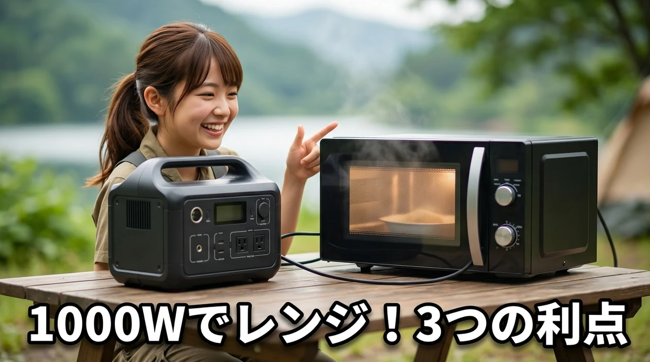 1000wポータブル電源で電子レンジを使う3つのメリット