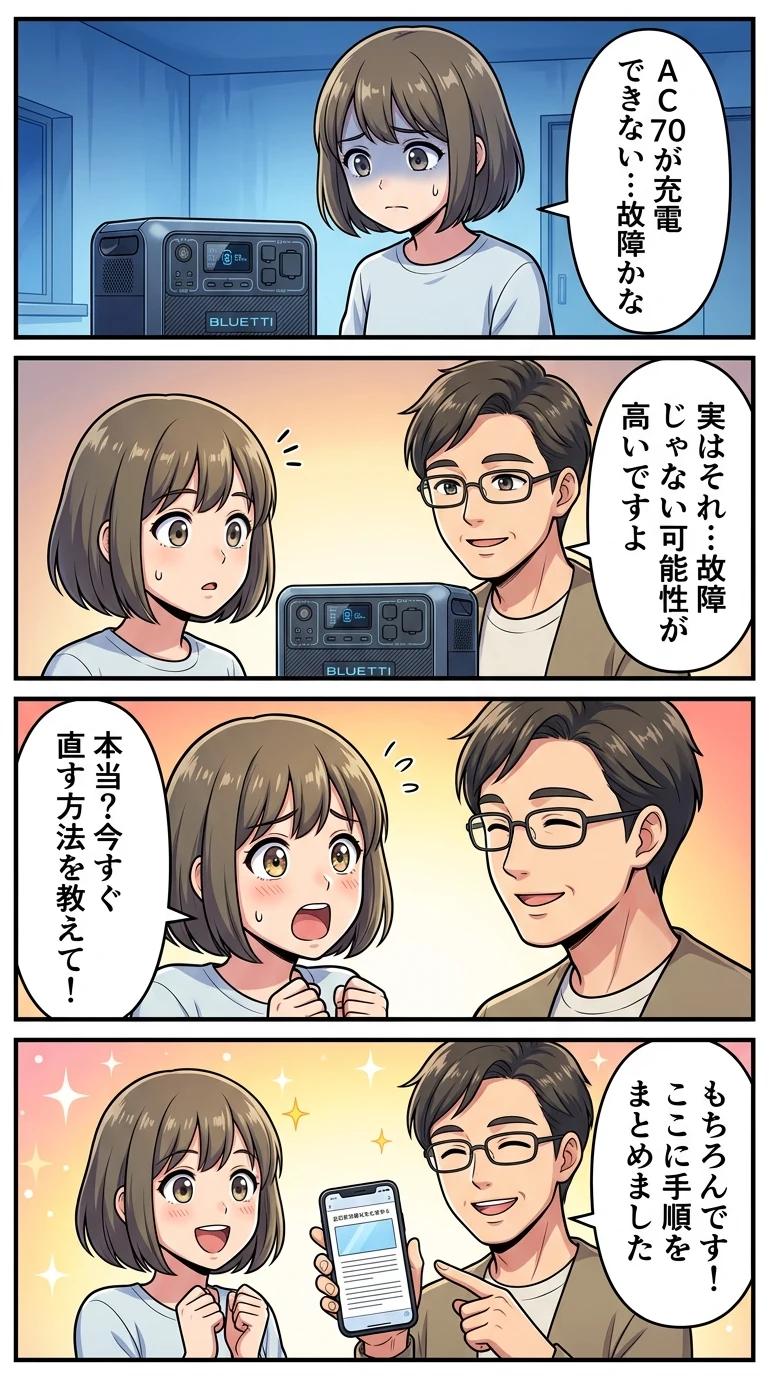 BLUETTI AC70が充電できない　対処法