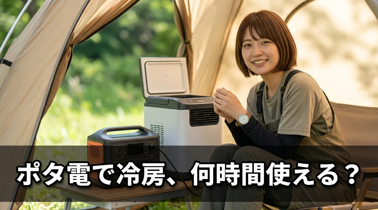 ポータブル電源でスポットクーラーは何時間使えるのか？計算式と実測目安