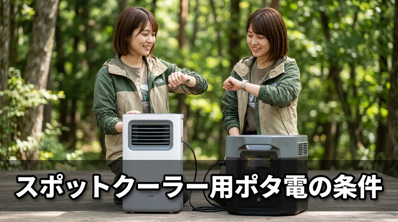 スポットクーラーを動かすために必要なポータブル電源の条件