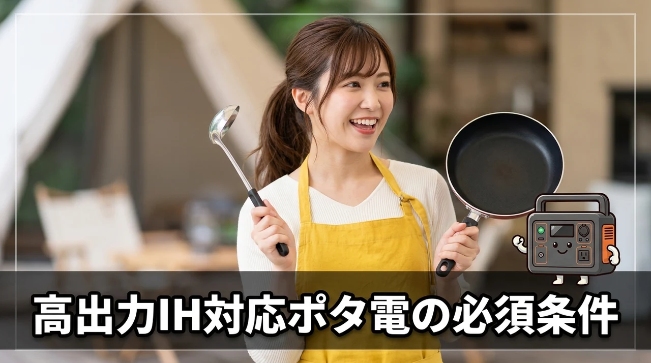 高出力IH調理器具に対応するポータブル電源の条件