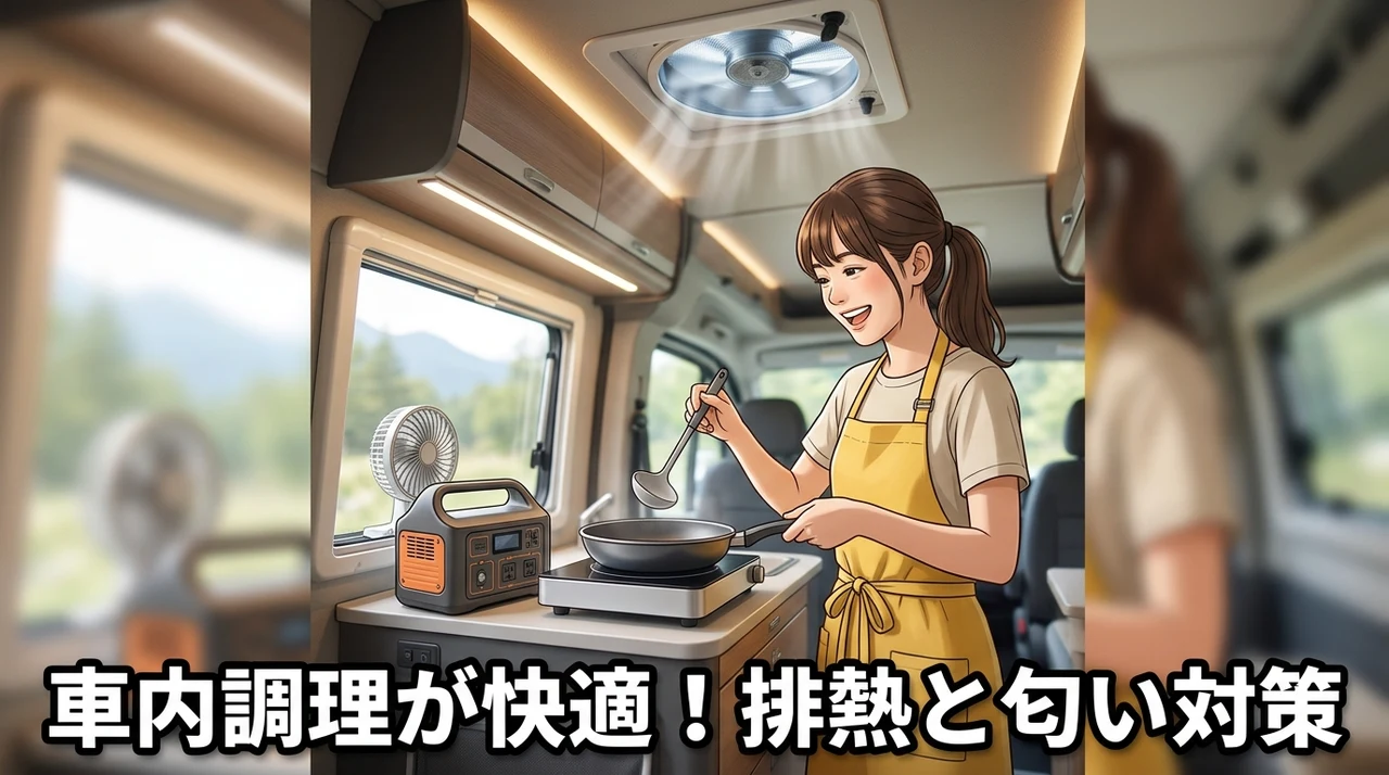 車内調理を快適にする排熱と匂いの対策