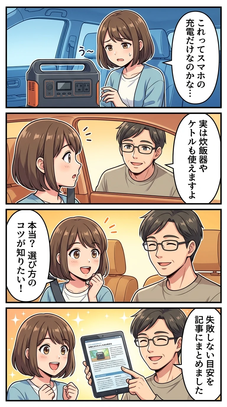 ポータブル電源 調理器具 使える